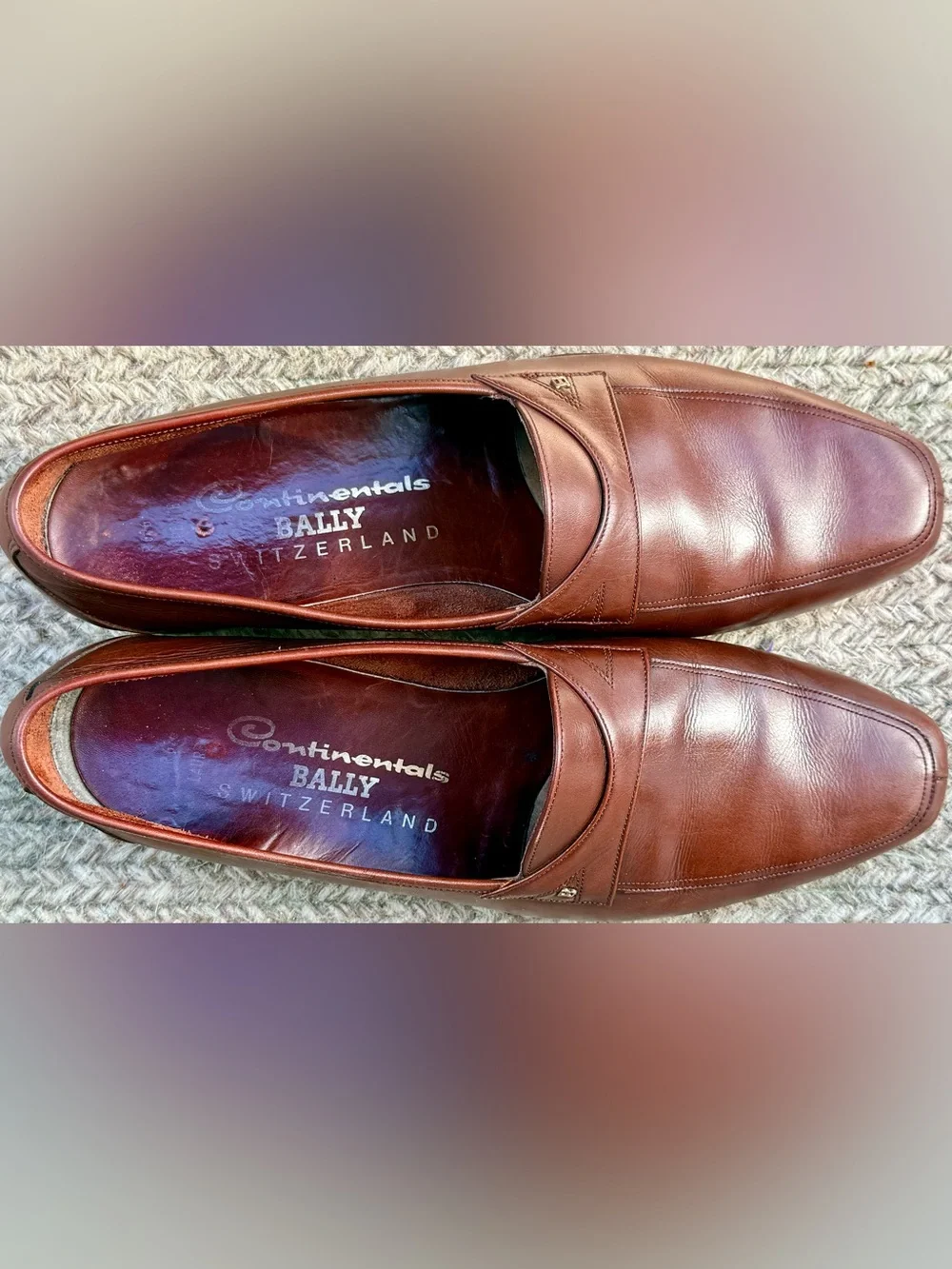 Vintage Bally Continentals Laurence Swiss Made Leather Loafers Mens 10 M